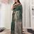 Green color weving work lichi silk fancy saree with blouse