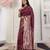 Pink color weving work lichi silk fancy saree with blouse