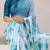 sky color all over floral printed work weightless saree with unstitched blouse