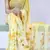 yellow color all over floral printed work weightless saree with unstitched blouse