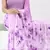 violet color all over floral printed work weightless saree with unstitched blouse