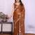  brown rich heavy star georgette art silk saree with sequins embroidery work