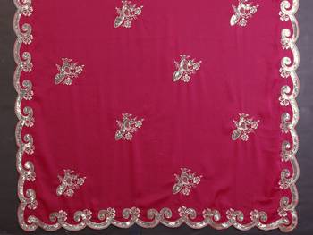 pink rich star georgette art silk blend saree with sequins embroidery work 3