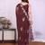 burgundy rich heavy star georgette art silk saree with sequins embroidery work