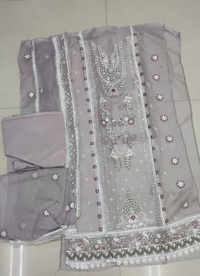 Onion pink organza embroidery pakistani salwar suit 3