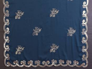 morpich rich star georgette art silk blend saree with sequins embroidery work 3