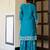Captivating Blue Embroidered Chinon Silk Gharara Suit