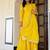 Yellow Embroidered Chinon Silk Gharara Suit