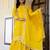 Yellow Embroidered Chinon Silk Gharara Suit