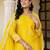 Yellow Embroidered Chinon Silk Gharara Suit