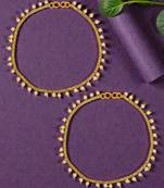 Gold plated beaded anklet