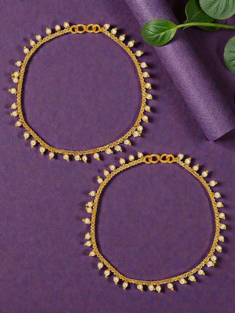 Gold plated beaded anklet