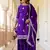  Purple Embroidered Chinon Silk Gharara Suit