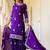  Purple Embroidered Chinon Silk Gharara Suit