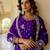  Purple Embroidered Chinon Silk Gharara Suit