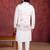 Off white art silk 3 peice kurta jacket set for men