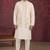 Beige art silk 3 peice kurta jacket set for men