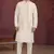 beige art silk 3 peice kurta nehru jacket set for men