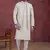 grey art silk 3 peice kurta nehru jacket set for men