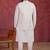 Grey art silk 3 peice kurta jacket set for men