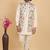 Cream khadi art silk 3 peice long jacket set for men