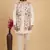 cream khadi art silk 3 peice long nehru jacket set for men