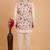 Cream khadi art silk 3 peice long jacket set for men