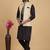 Beige art silk 3 piece kurta jacket set for men