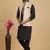 beige art silk 3 piece kurta nehru jacket set for men