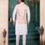 Pink art silk 3 piece kurta jacket set for men