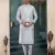 grey art silk 3 piece kurta nehru jacket set for men