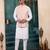 Pink jacqaurd 3 piece kurta jacket set for men