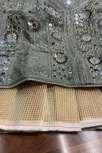 Grey Faux Georgette Fabric Sequin Lehenga Choli