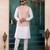 Peach jacqaurd 3 piece kurta jacket set for men