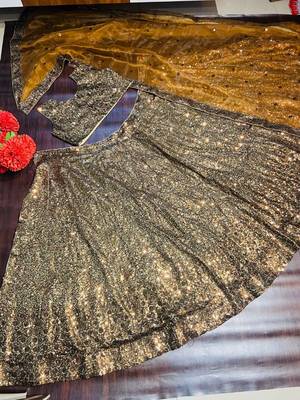 bronze Embroidered Organza Lehenga choli With Dupatta 3