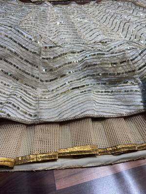 Cream Organza Sequin Lehenga Choli With Dupatta 2