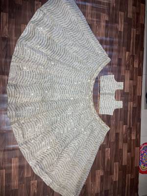 Cream Organza Sequin Lehenga Choli With Dupatta 4