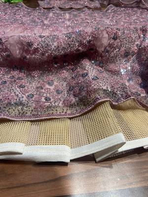 Rose embellished soft net lehenga choli with Dupatta 2