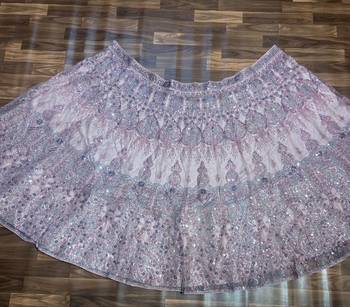 Rose embellished soft net lehenga choli with Dupatta 4