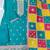Sky-blue chinon silk top with santoon bottom, inner & chinon silk dupatta