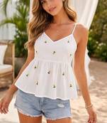 White Rayon embroidery topper