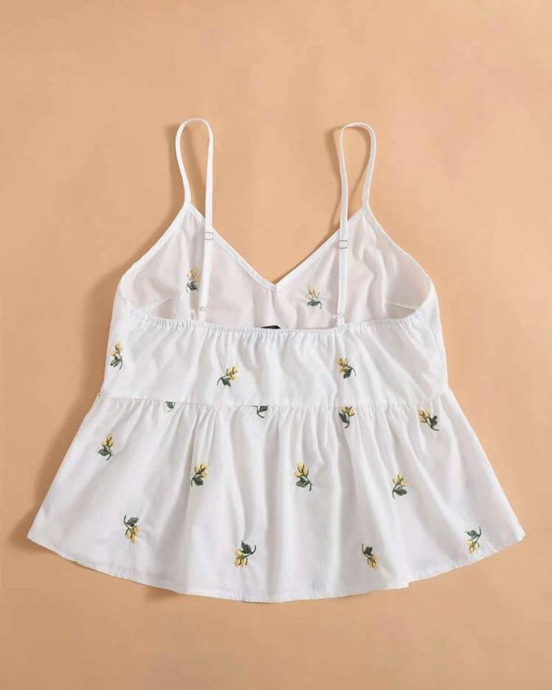 White Rayon embroidery topper