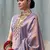 Light Lavender Silk Blend Saree with Golden Zari Weaving For Women