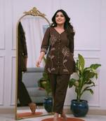 Rayon embroidery short kurti with pant