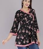 Black Crepe printed topper