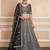black sequins embroidered net lehenga set choli with dupatta