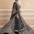 black sequins embroidered net lehenga set choli with dupatta