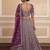 wine sequins embroidered net lehenga set choli with dupatta