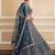 blue sequins embroidered net party lehenga set choli with dupatta