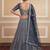 blue sequins embroidered net party lehenga set choli with dupatta